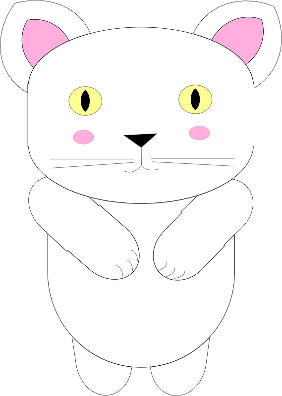 Cute white cat - Free vector clipart images on creazilla.com