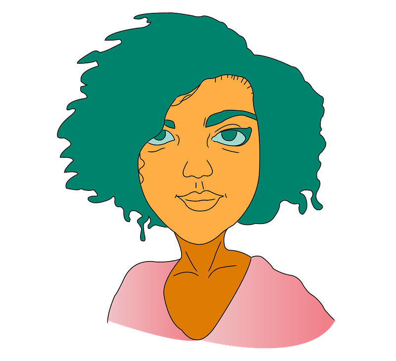 Girl with green hair