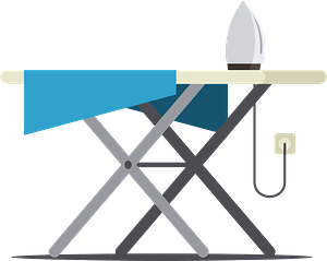 Clothes on ironing board