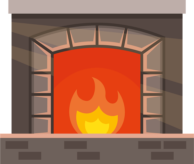 Fireplace burning