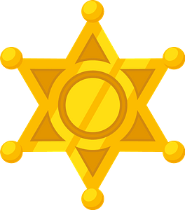 Golden sheriff badge