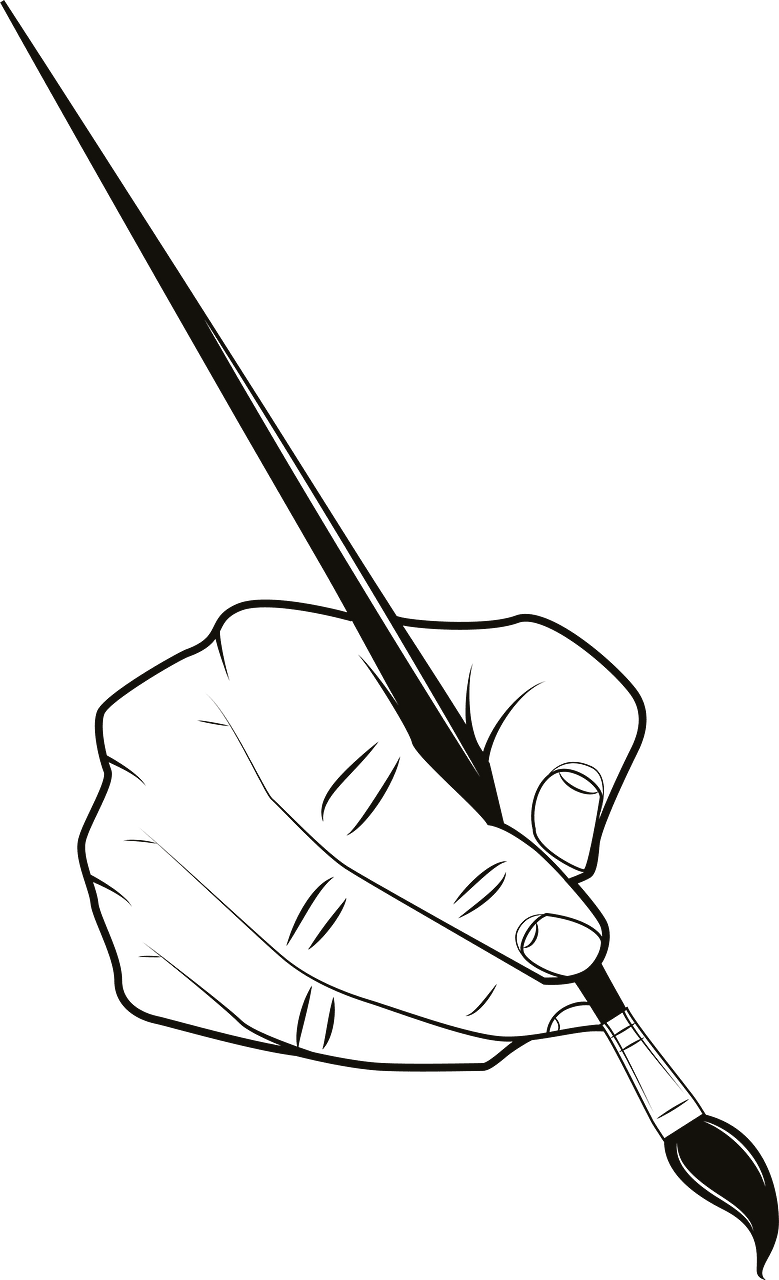 Hand with paintbrush
