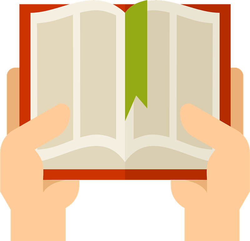 Hands holding book
