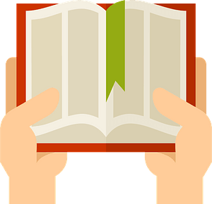 Hands holding book