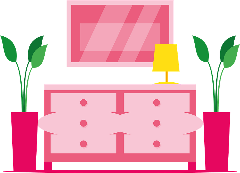 Nightstand with mirror