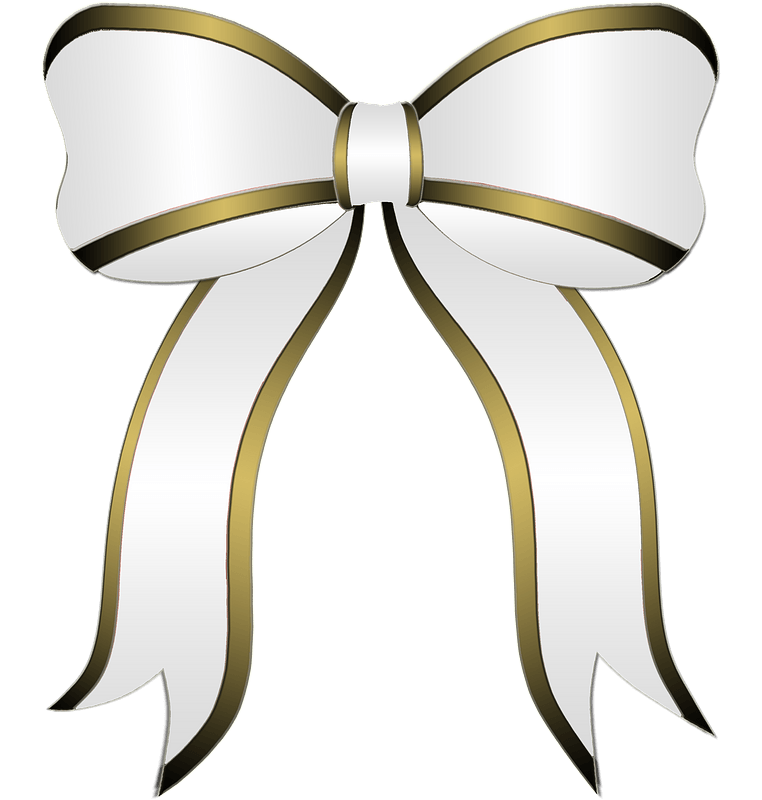 White-and-Gold Christmas Bow