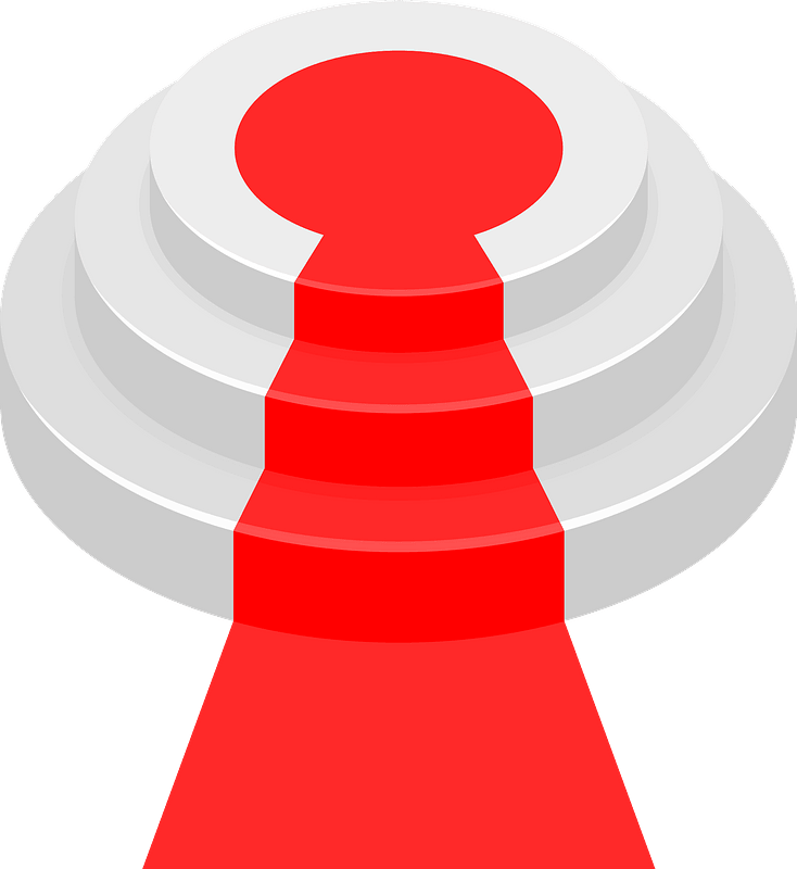 Round podium red carpet
