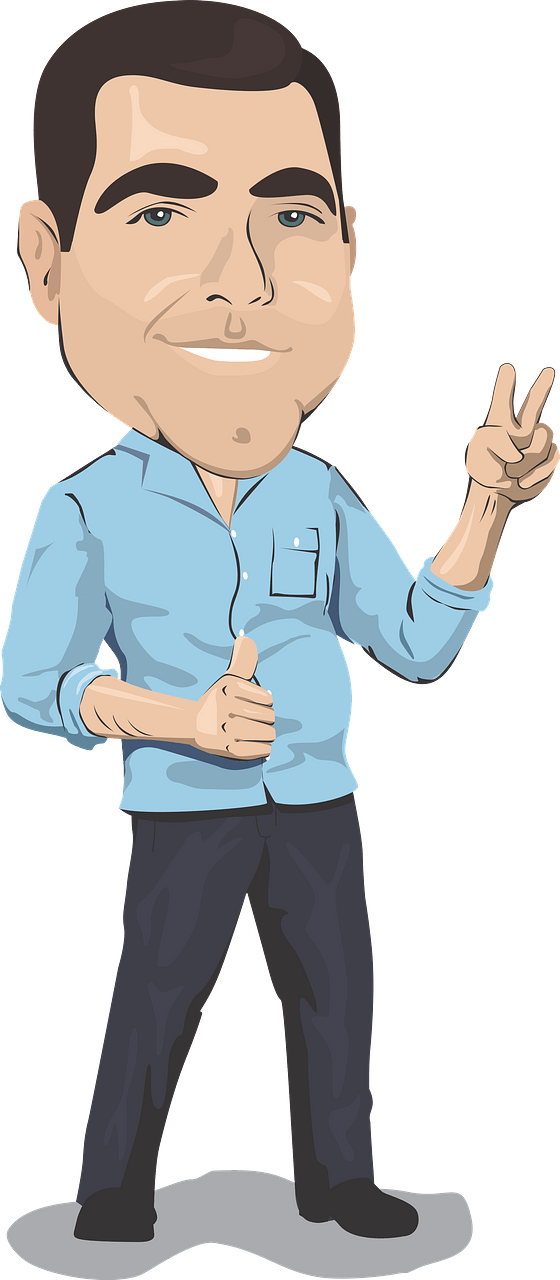 Man showing peace sign