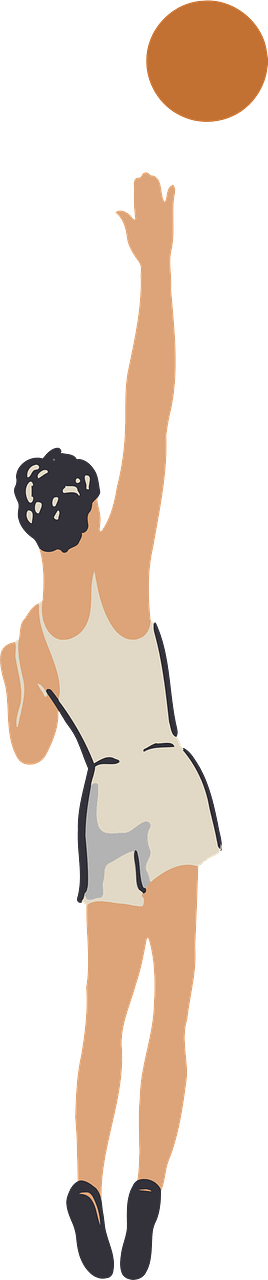 Jumping basketball player
