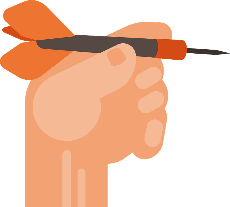 Throwing darts hand