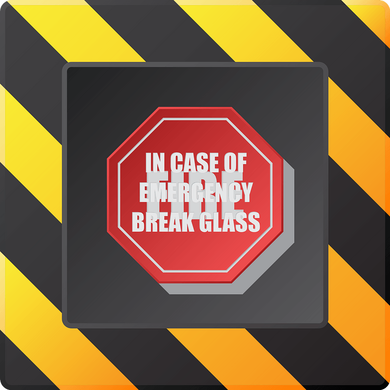 Warning in case of fire button
