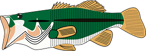 Bass fish with mouth open