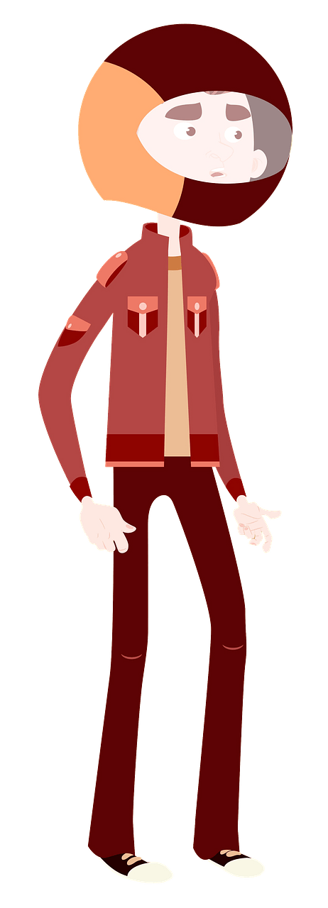 Cartoon motorcyclist