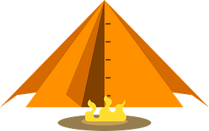 Tent and bonfire
