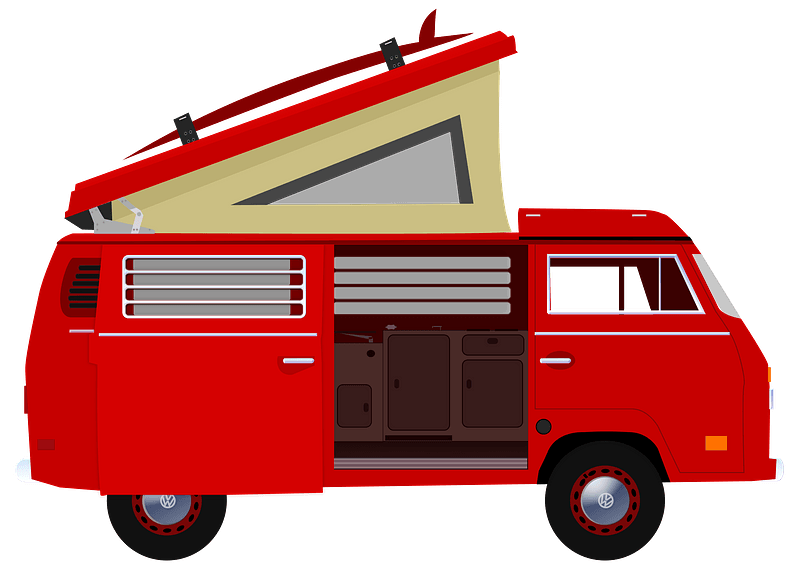 Red vanagon - Free vector clipart images on creazilla.com