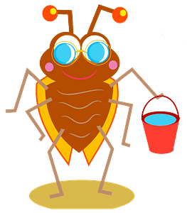 Beetle with red bucket