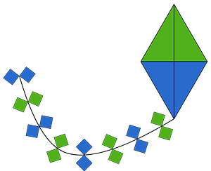 Blue and green kite