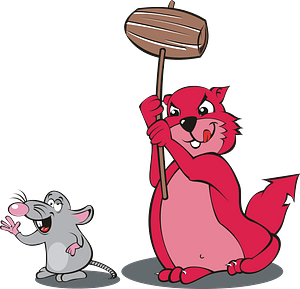 Cartoon cat kills mouse
