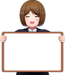 Anime girl with blank board