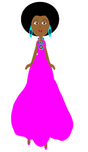 Girl in a pink dress