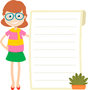 Teacher with a notebook