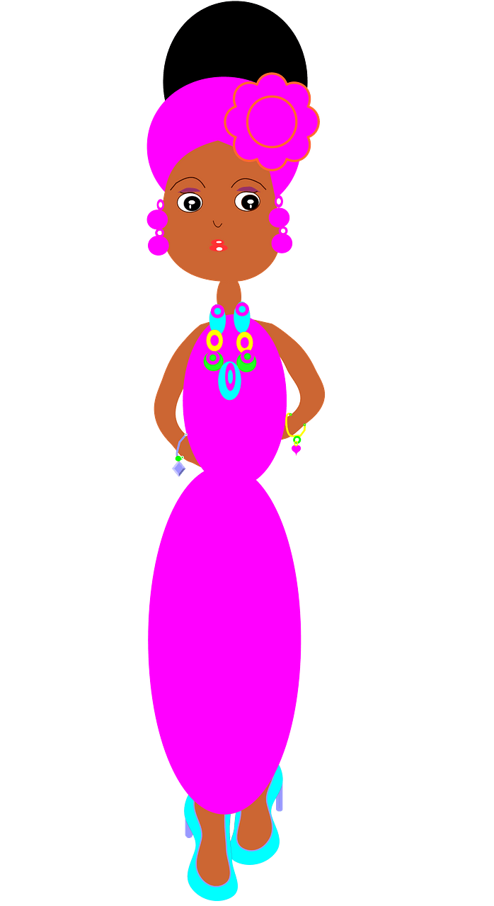 Black woman in pink dress