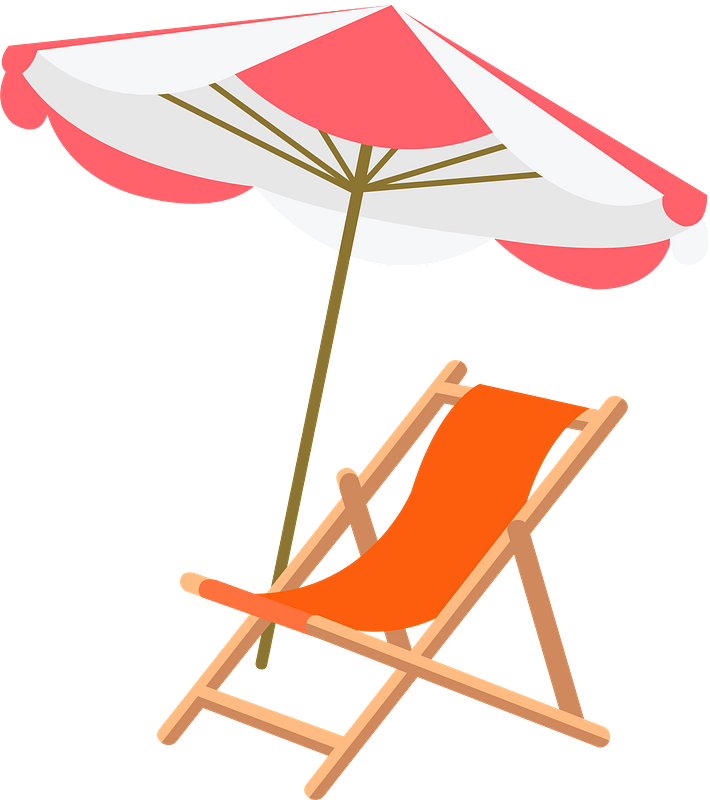Beach chair and umbrella