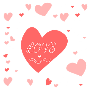 Cute drawn hearts