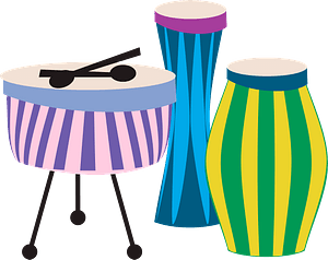 Colourful drums