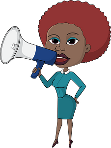 Business woman with megaphone