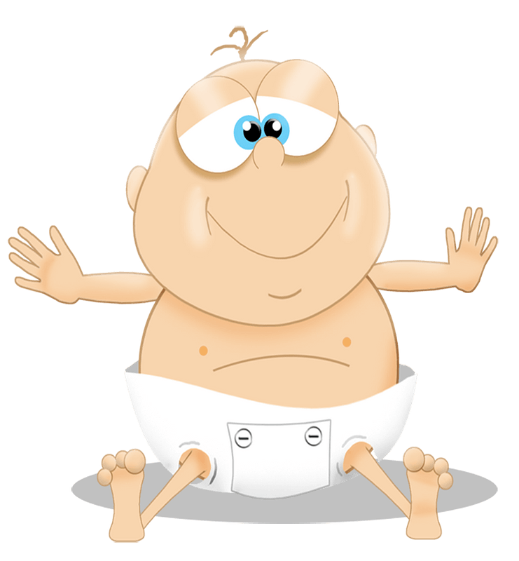 Baby in the diaper