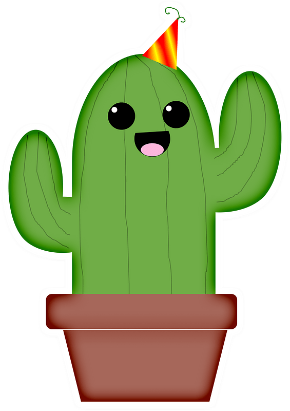 Cactus in Birthday hat