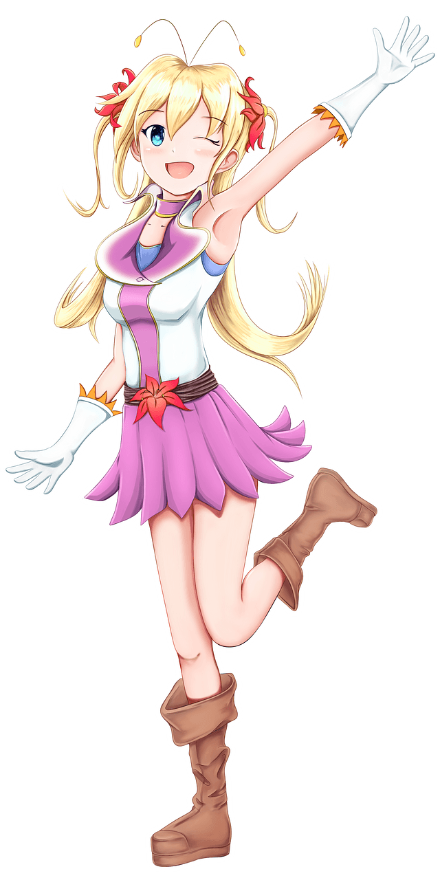 Happy anime girl