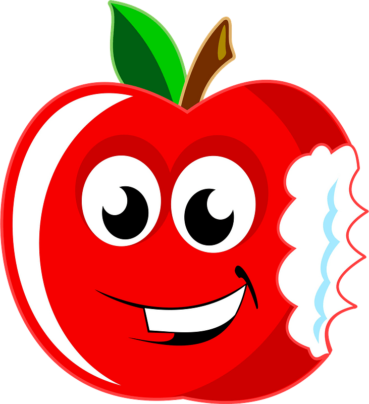 Cartoon bitten apple