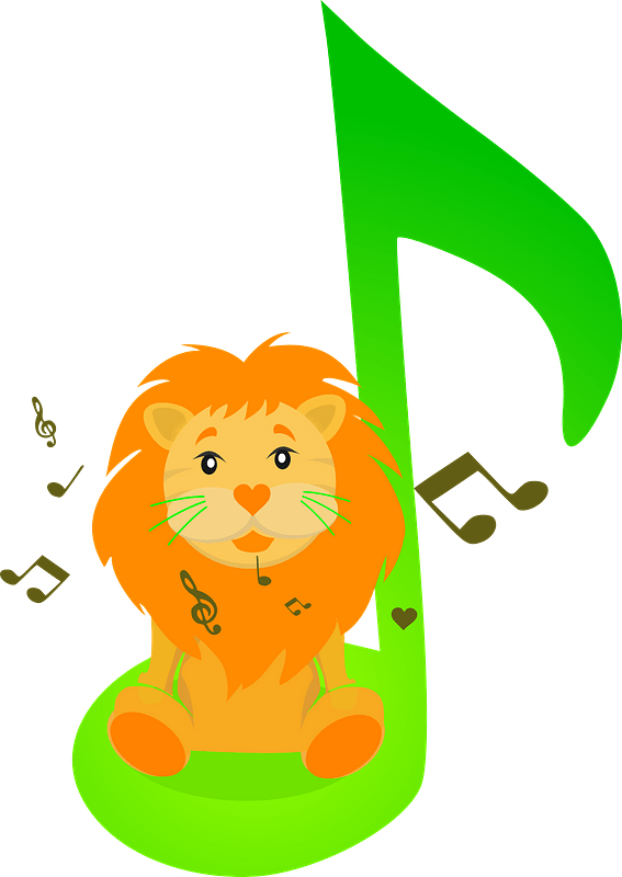 Lion with music note