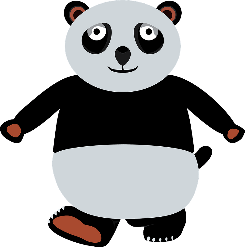 Cartoon walking panda