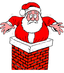 Santa stuck in a chimney