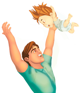 Father with a baby