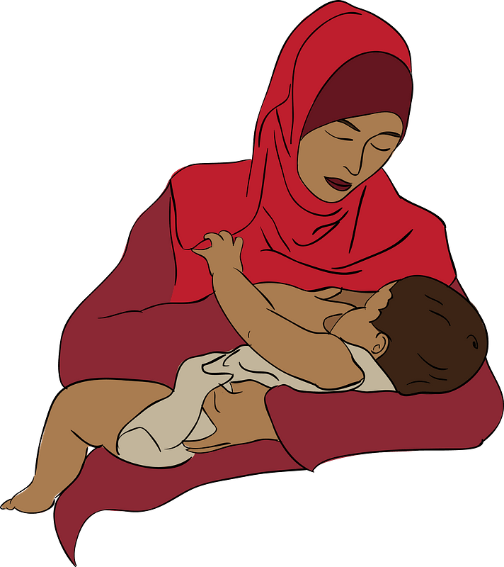 Arab woman with her baby