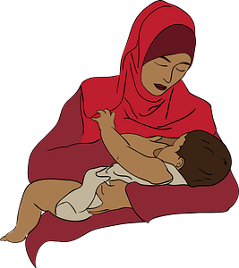 Arab woman with her baby