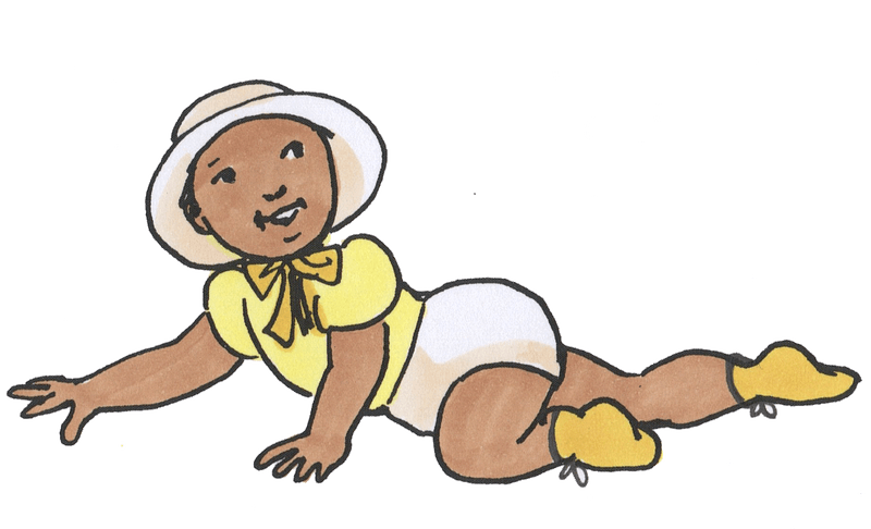 Baby girl crawling