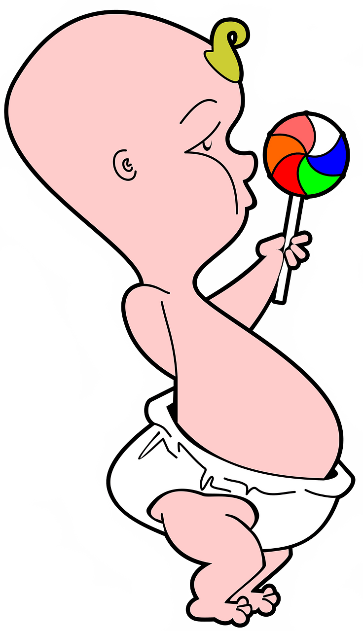 Baby with a lollipop