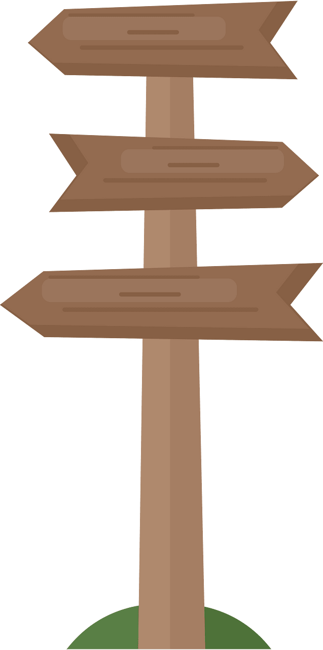 Wooden sign post