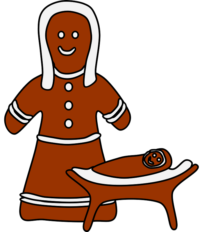 Gingerbread Mary and Jesus