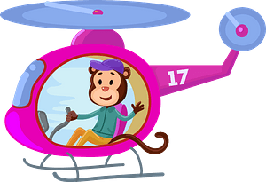 Monkey with helicopter