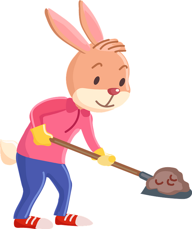 Rabbit with a shovel