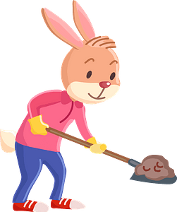 Rabbit with a shovel