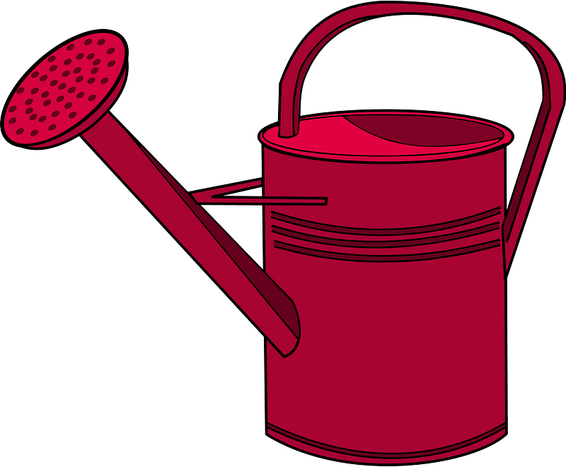 Red watering can