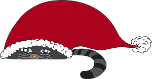 Cat in elf's hat