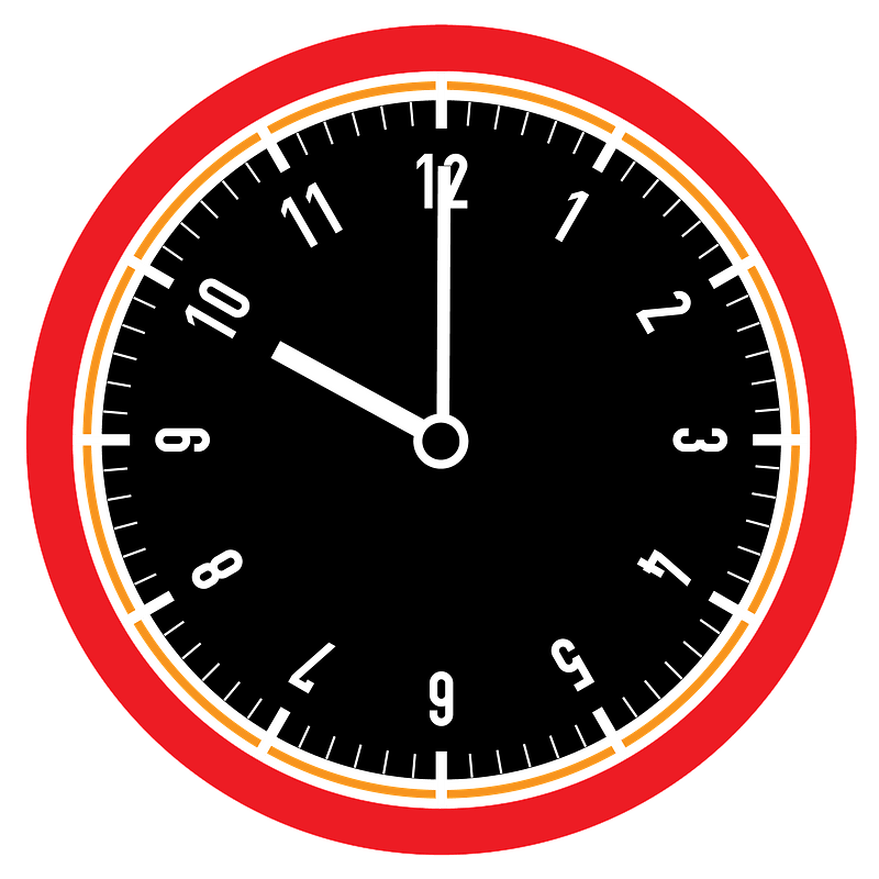 Black and red clock
